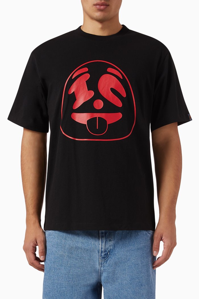 

Panda Face T-shirt in Cotton Jersey, Black