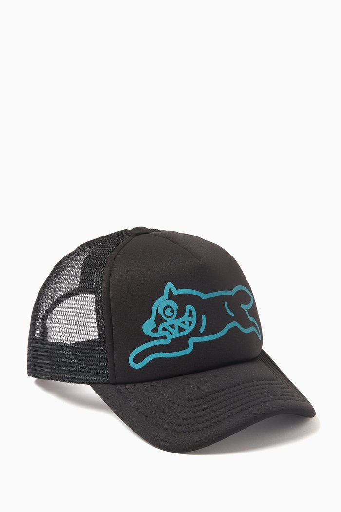 

Running Dog Trucker Cap in Mesh, Black