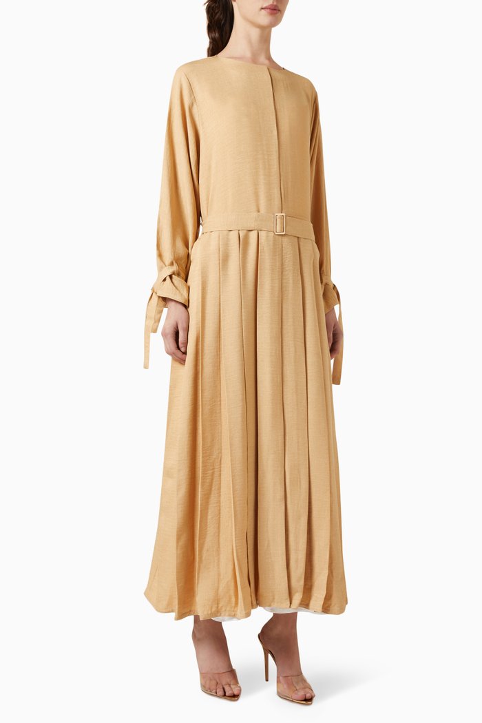

Pleated Abaya with Hamstring, Neutral