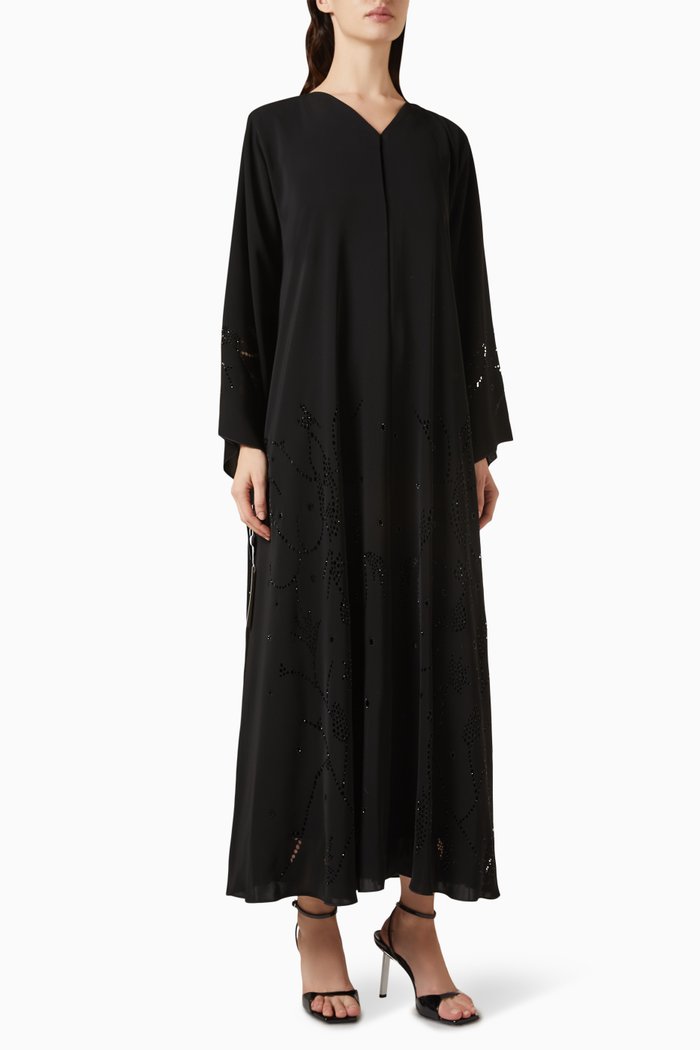 

Laser Cut Abaya, Black