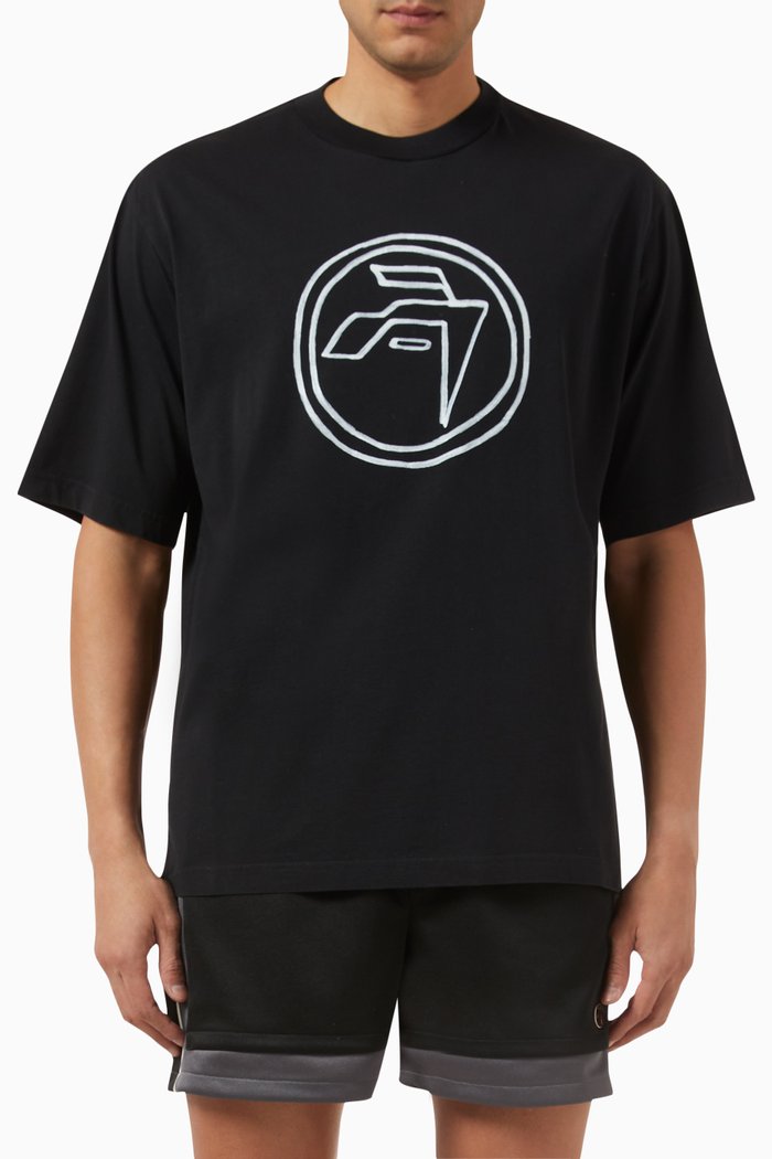 

AMBLEM T-shirt in Organic Cotton Jersey, Black