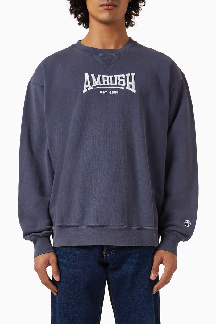 

Logo-embroidered Sweatshirt in Organic Cotton, Blue