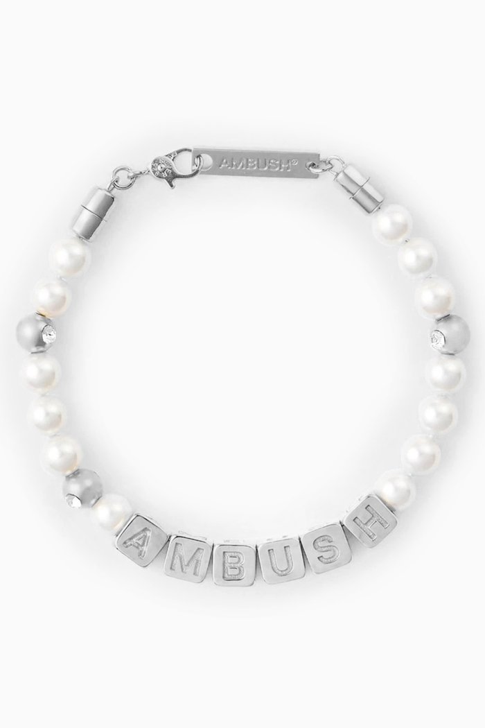 

Pearl Letterblock Bracelet in Silver