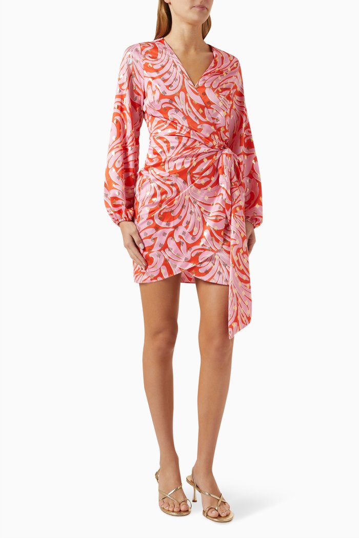 

Vienna Wrap Mini Dress, Pink
