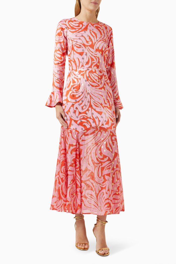 

Eliza Midi Dress in Viscose, Pink