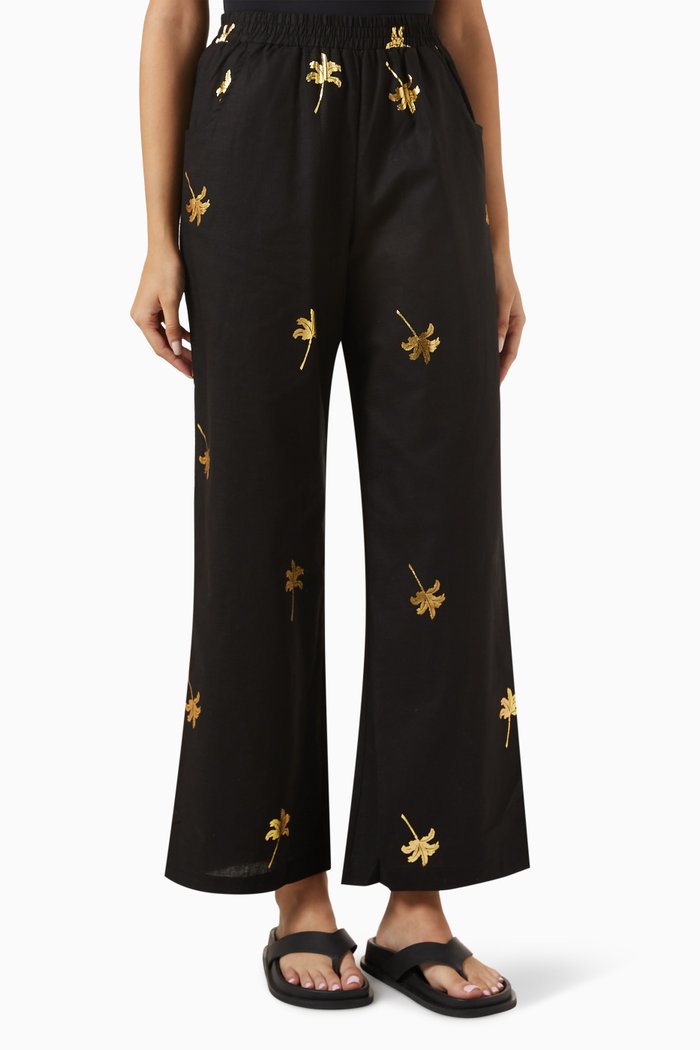 

Elissa Pants in Cotton & Linen, Black