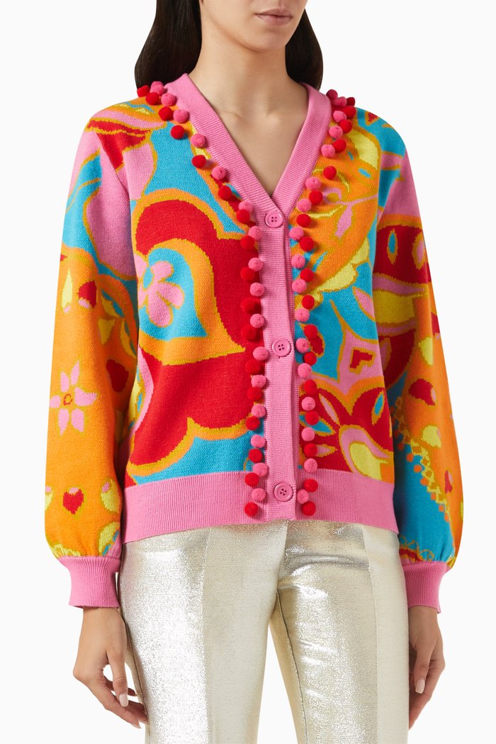 

Soho Garden Cardigan in Recycled Viscose, Multicolour