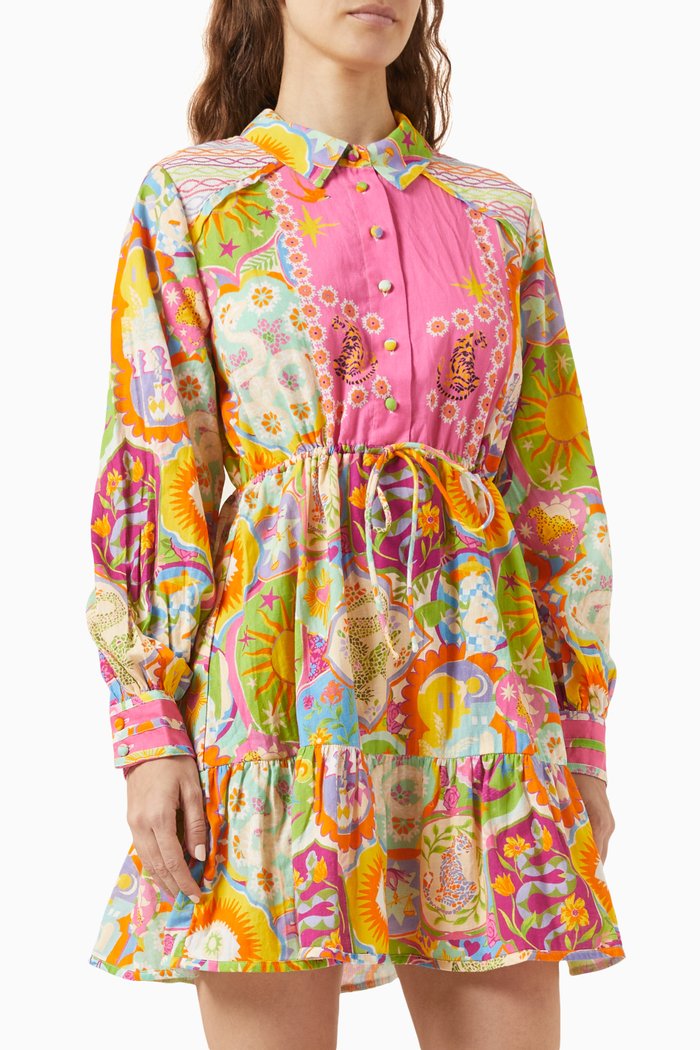 

Savannah Mini Dress in Cotton, Multicolour