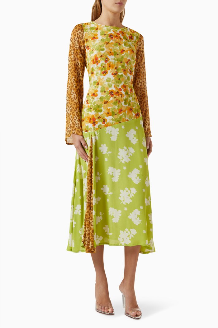 

Blair Midi Dress in Crepe, Green