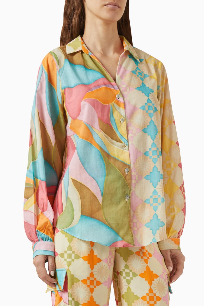 

Miley Abstract-print Shirt in Cotton, Multicolour