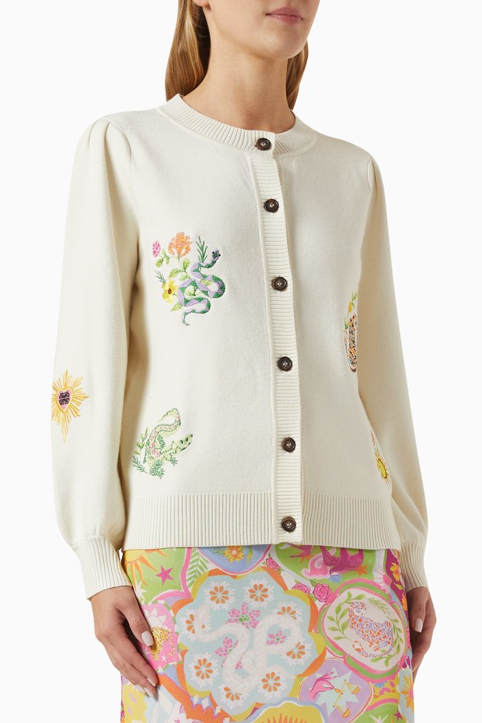 

Embroidered Cardigan, Neutral