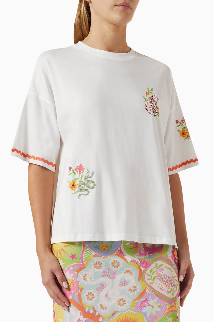 

Tiger-print T-shirt in Jersey, Multicolour