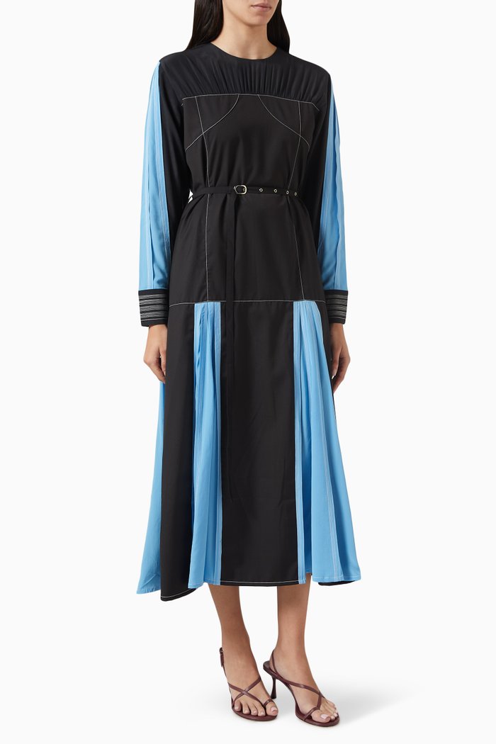 Take Me Out Colour-block Midi Dress, Black