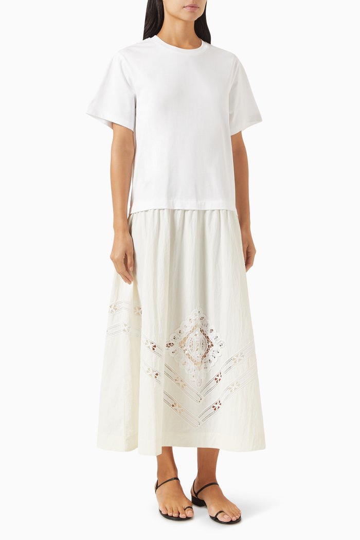 

Anisley Windbreaker T-shirt Dress in Cotton & Nylon, Neutral