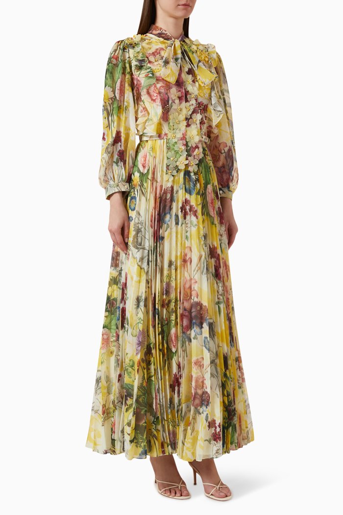 

Lumin Belted Maxi Dress in Chiffon, Multicolour