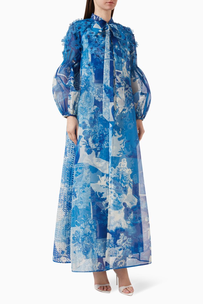 

Juniper Maxi Dress in Organza, Blue