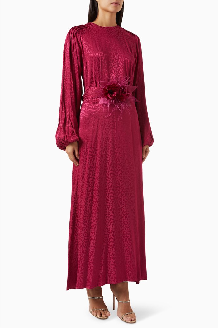 

Leopard-jacquard Maxi Dress, Pink