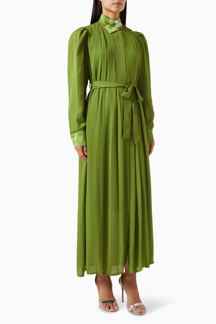 

Belted Maxi Dress, Green