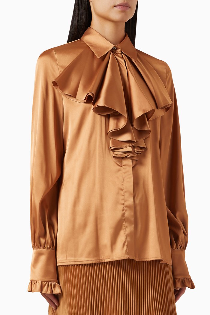 

Ruffle Collared Blouse, Neutral
