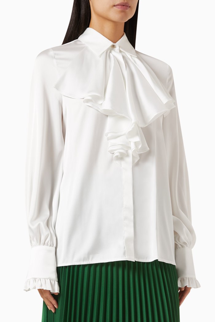 

Ruffle Collared Blouse, Neutral