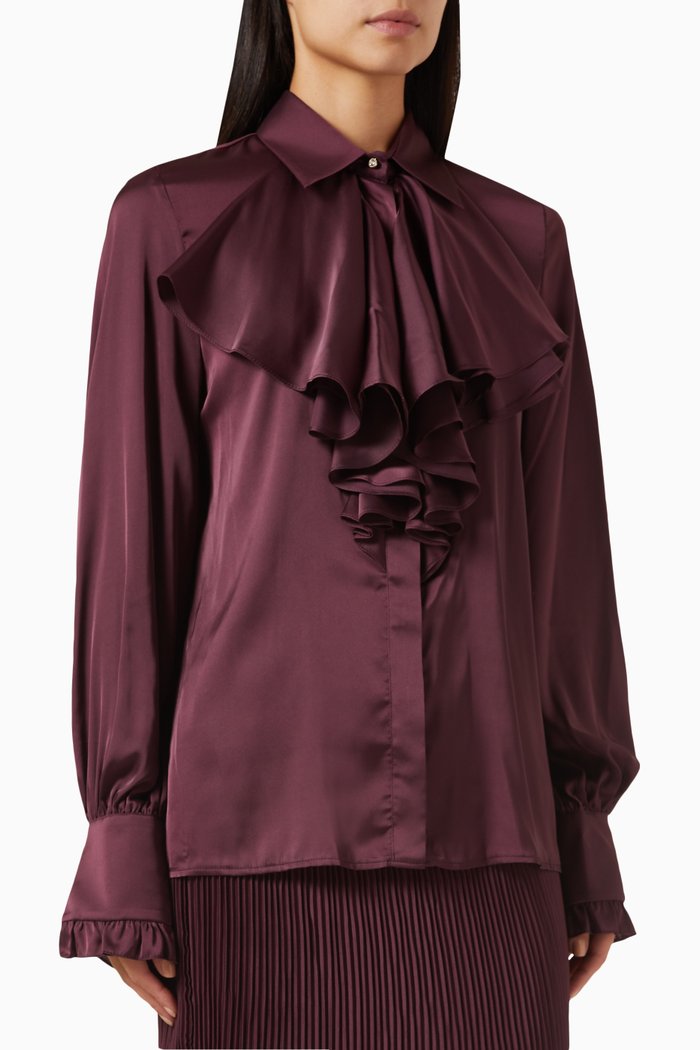 

Ruffle Collared Blouse, Purple