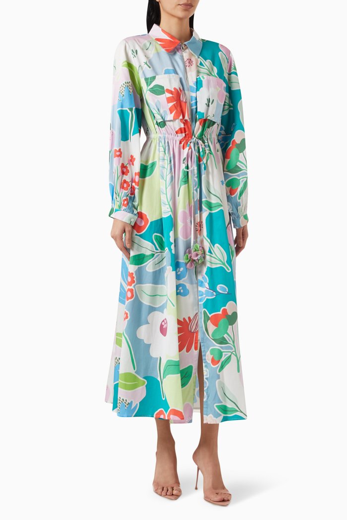 

Astoria-E Shirt Dress in Cotton-satin, Multicolour