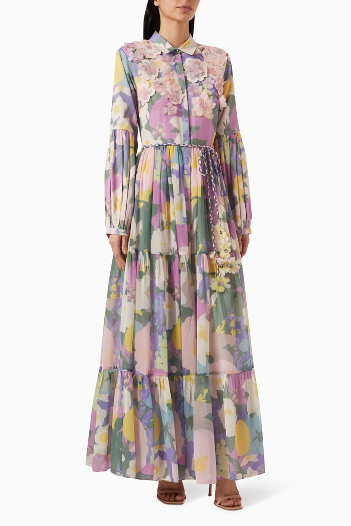 

Gardenia-C Printed Dress in Chiffon, Pink