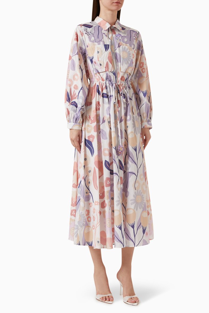 

Travail Shirt Dress in Cotton, Neutral
