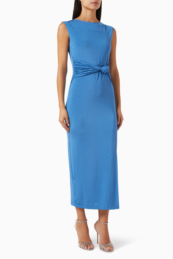 

Beaded Embellishment Midi Dress, Blue