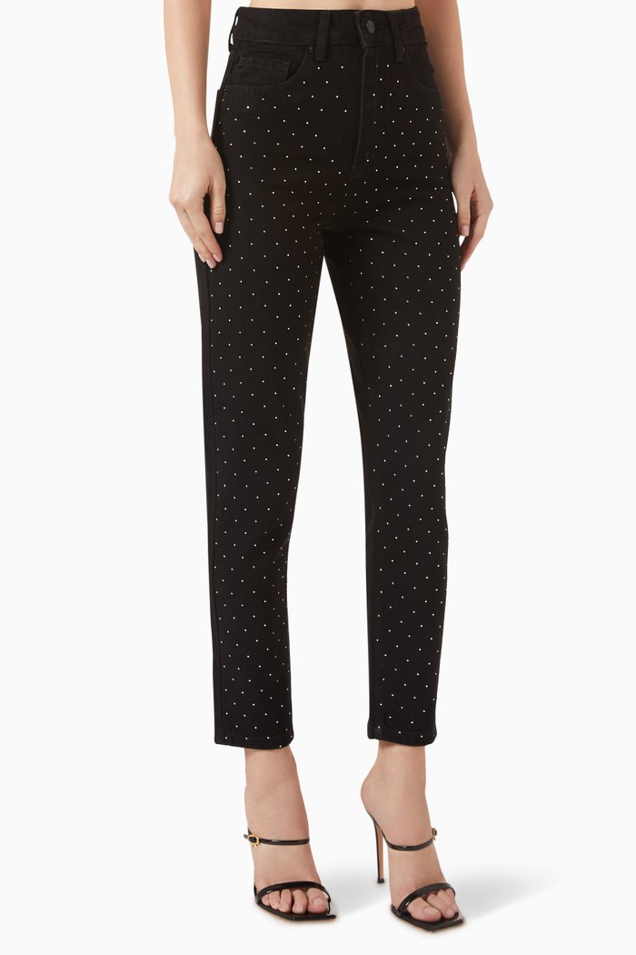 

Embellished Jeans in Denim, Black