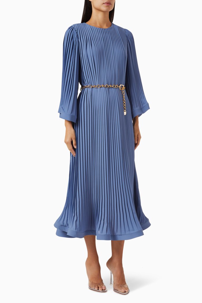 

Pleated Midi Dress, Blue
