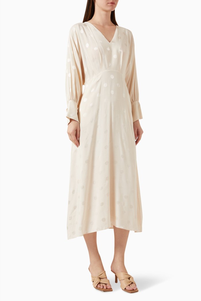 

Polka Dot Midi Dress, Neutral