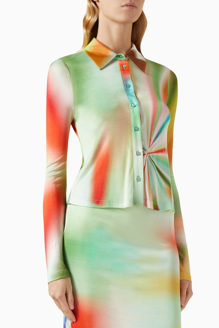 

Tina Sunray-print Shirt in Jersey, Multicolour