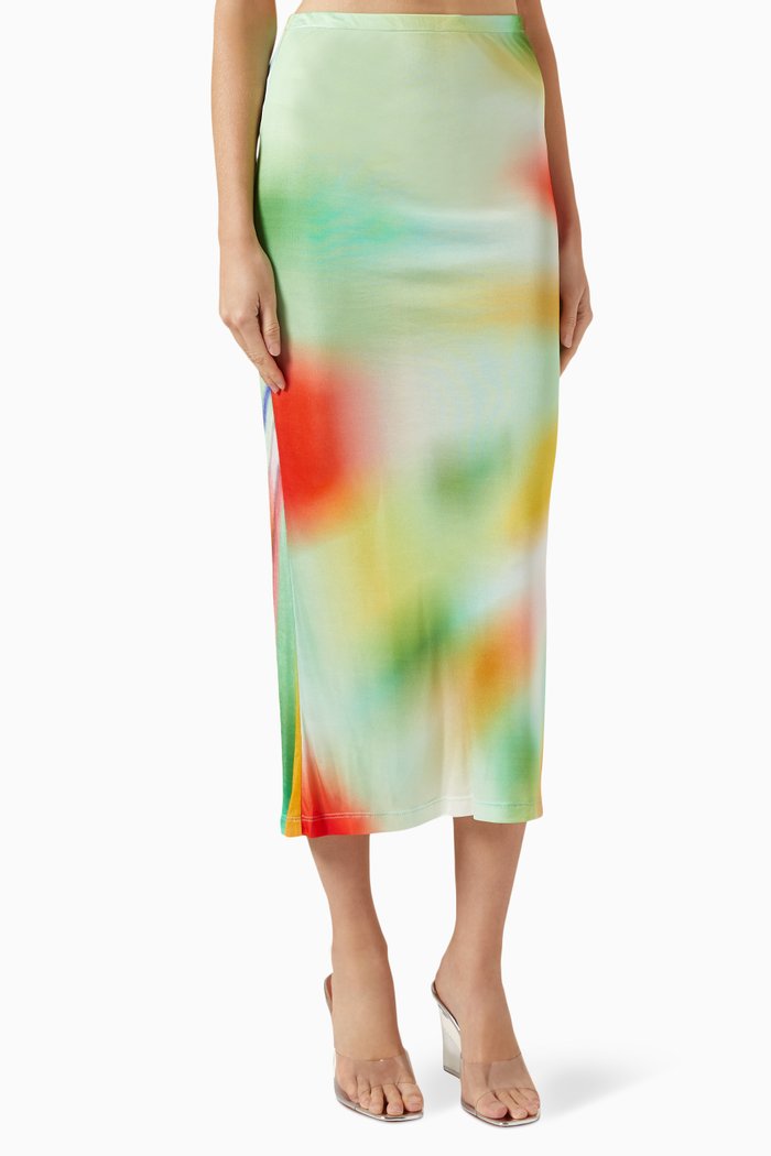 

Lilt Sunray Maxi Skirt in Jersey, Multicolour