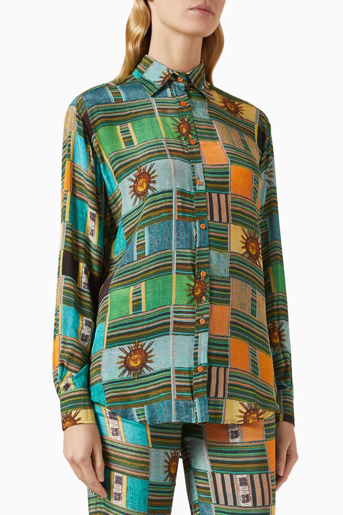 

Layn Button-down Shirt in Cotton-blend, Multicolour
