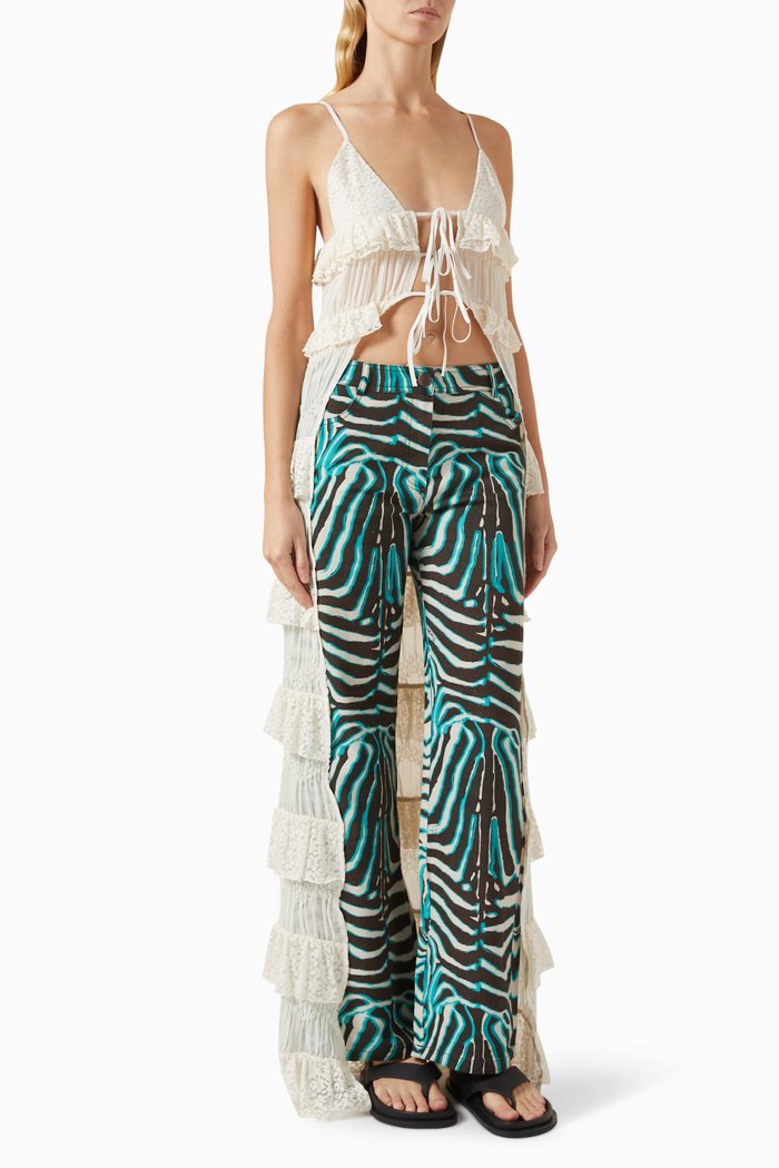 

Lisette Ruffled Maxi Dress in Organic Cotton-blend, Neutral
