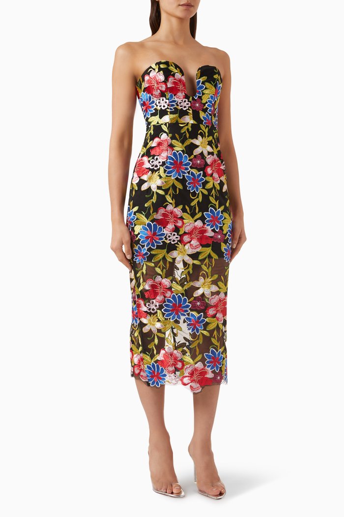 

Artem Spanish Garden Embroidery Midi Dress, Multicolour