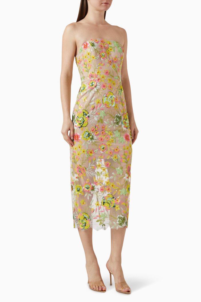 

Kait Botanical Petal Sequin-embellished Dress, Multicolour
