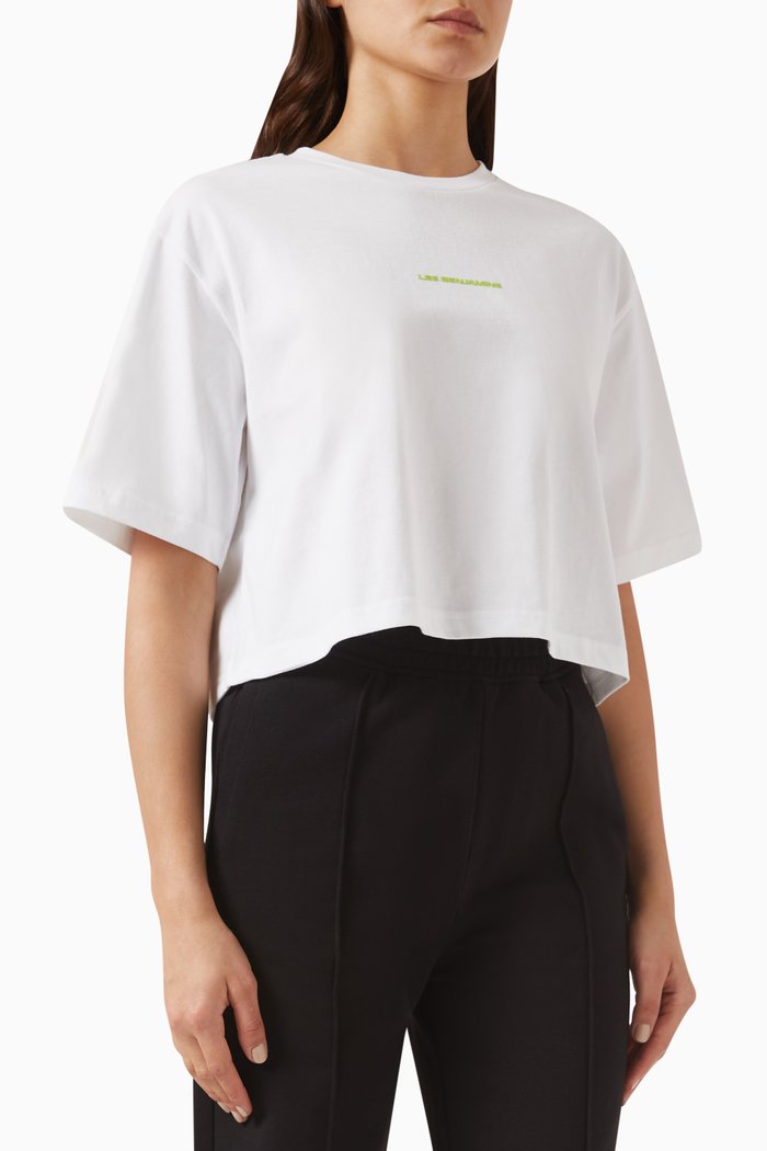 

Oversized Crop T-shirt 022 in Cotton, White