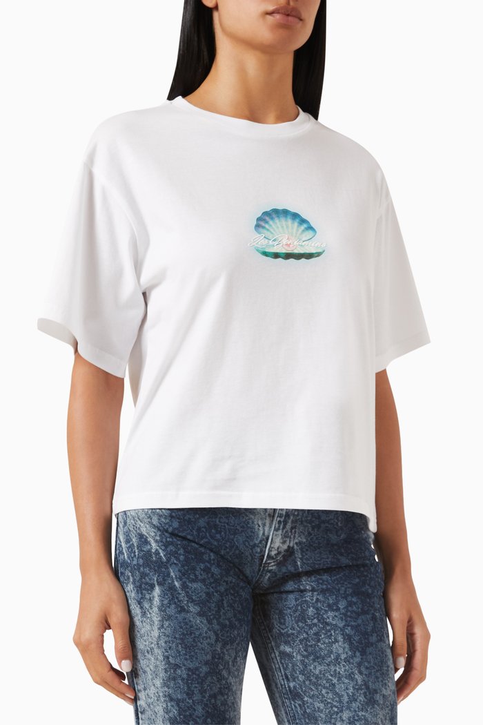 

Shell Logo-print Boxy Oversized T-shirt in Cotton, White