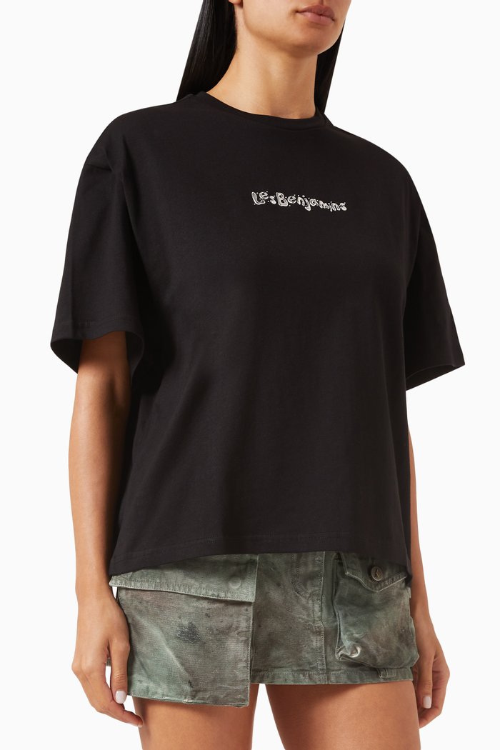 

Logo-print Oversized T-shirt in Cotton, Black