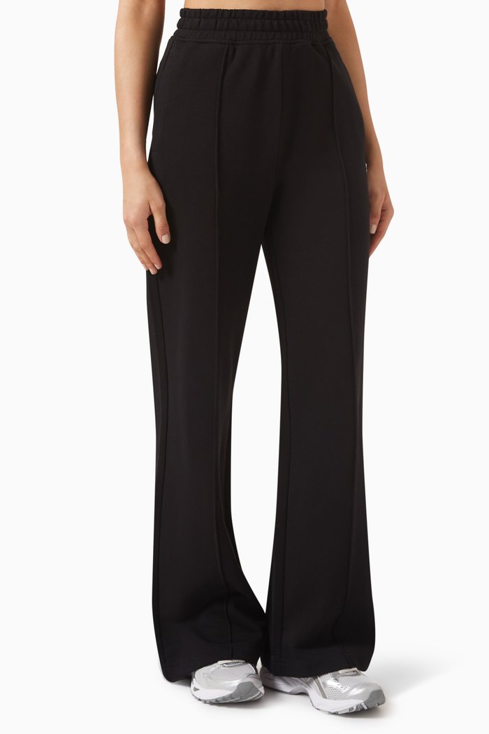 

Wide-leg Sweatpants in Cotton-fleece, Black