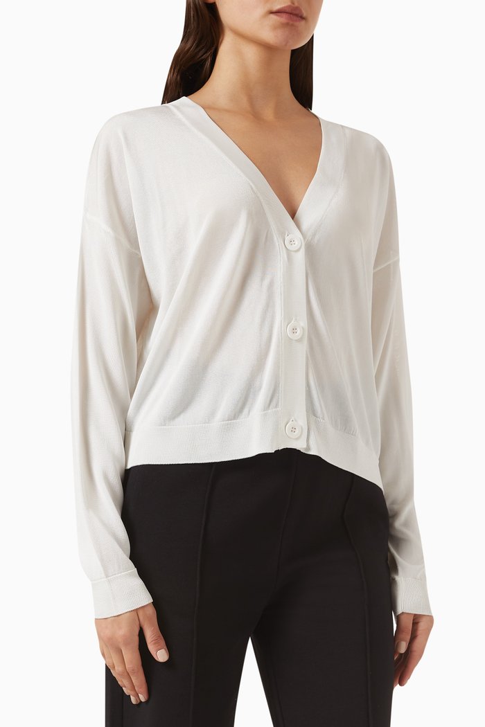 

Buttoned Cardigan 001 in Knit, White