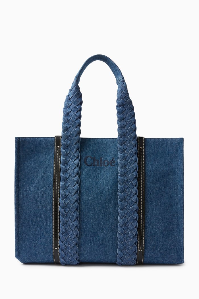 

Large Woody Tote Bag in Denim, Blue