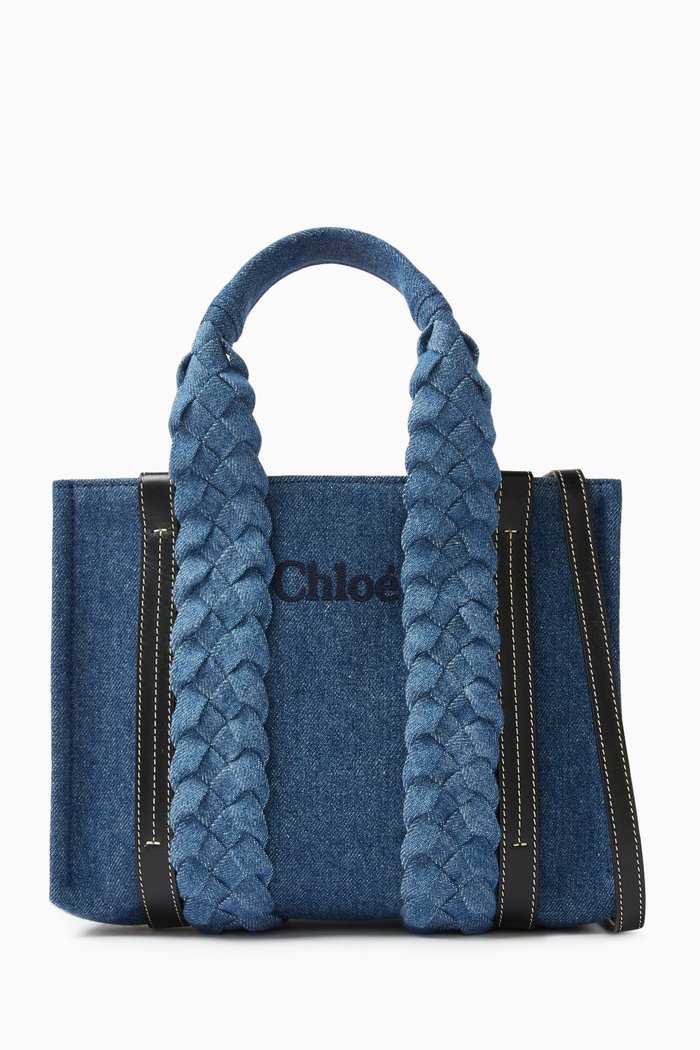 

Small Woody Tote Bag in Denim, Blue
