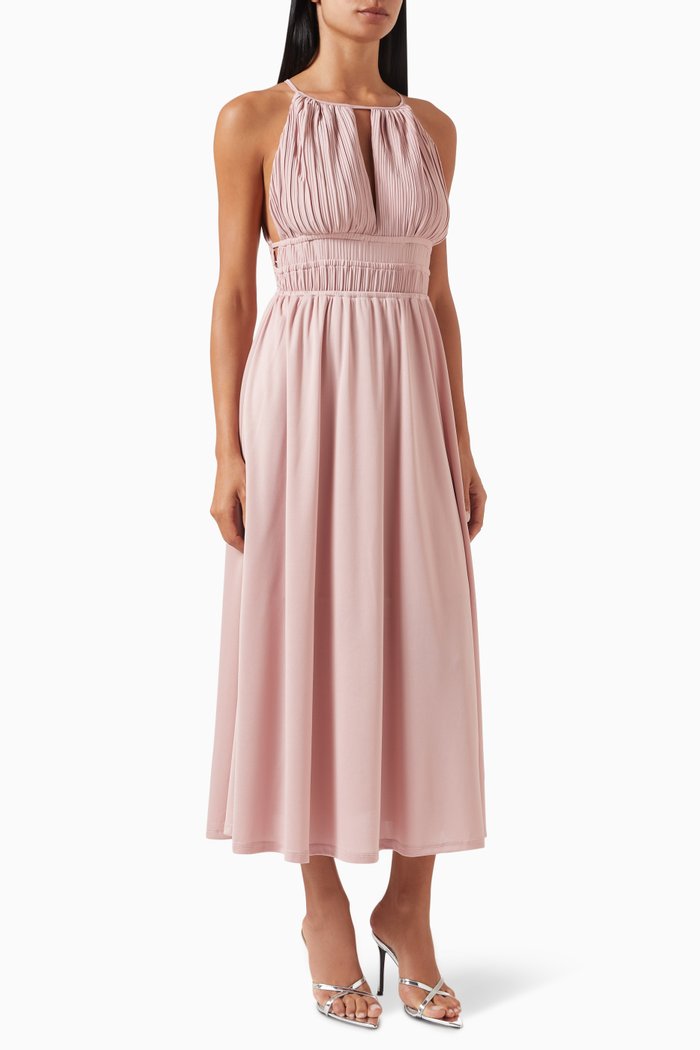 

Yasolinda Midi Dress in Crepe, Pink