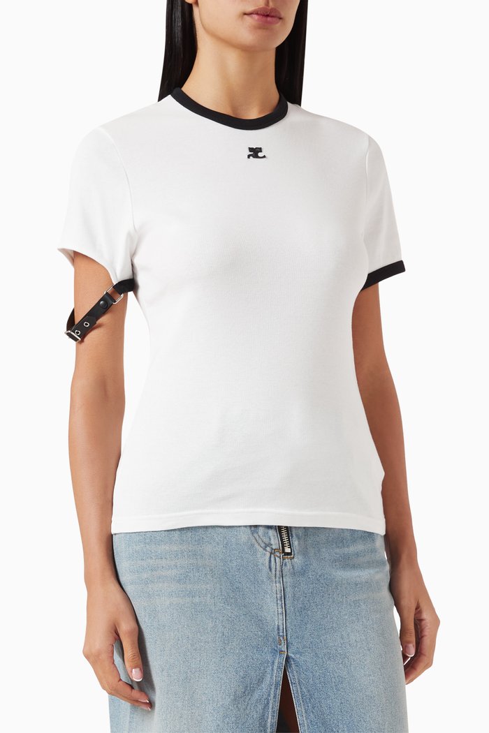 

Buckle Contrast T-shirt in Cotton-jersey, White
