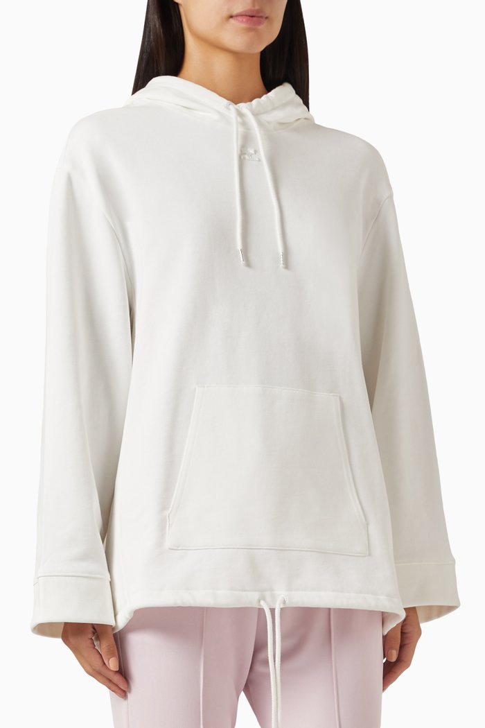 

Logo Hoodie in Fleece, White