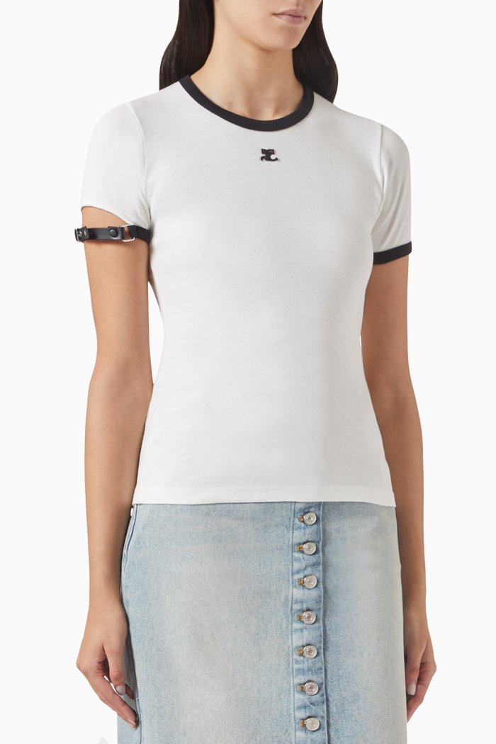 

Buckle Contrast T-shirt in Cotton-jersey, White
