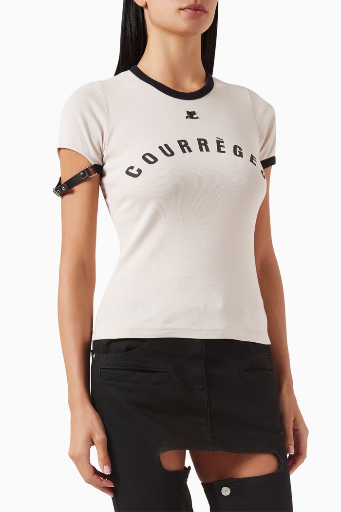 

Buckle Contrast T-shirt in Wool-blend, Grey